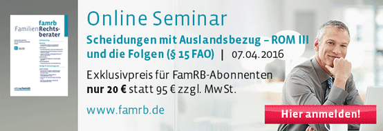 Online Seminar mit Exklusivpreis für FamRB Abonnenten.